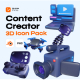 Content Creator 3D Icon Pack - GraphicRiver Item for Sale
